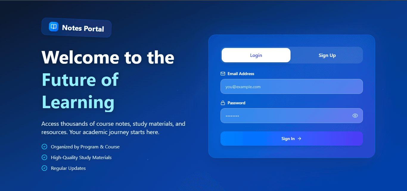 Full Stack Notes Portal